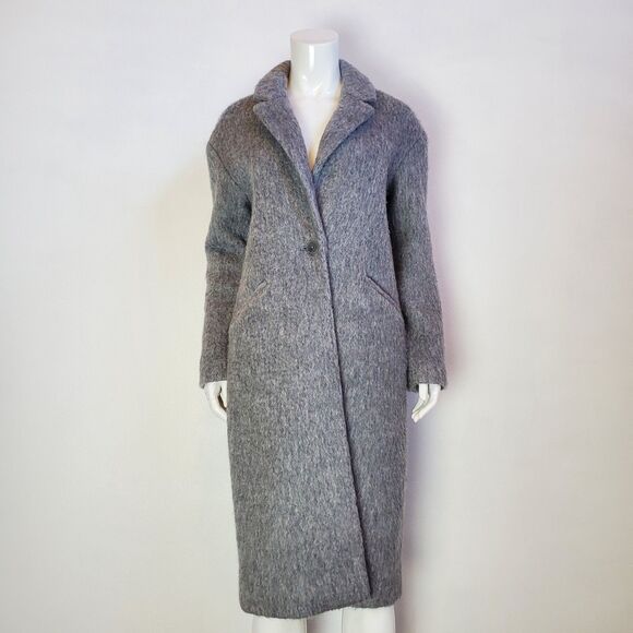 Express Gray Wool Coat - Picture 2 of 9